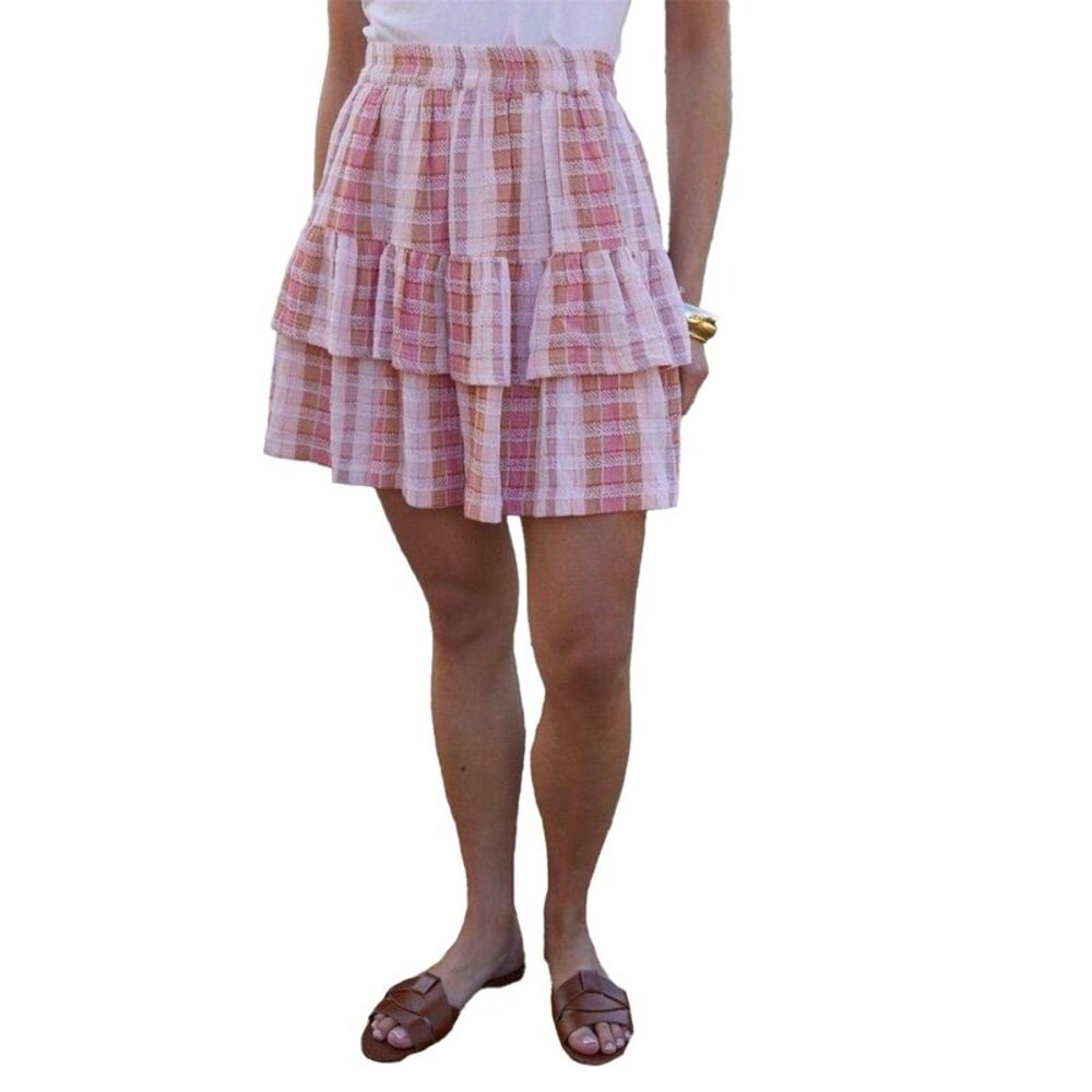 Threadbare Womens/Ladies Gingham Regular Mini Skirt / Pink